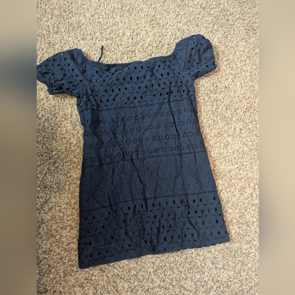 City Studio Midnight Blue Eyelet Dress